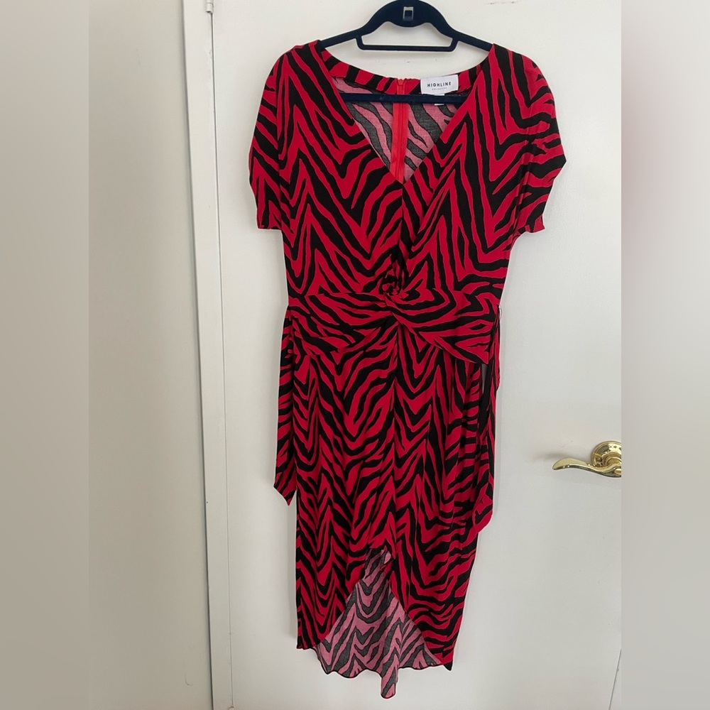 Fun Red and Black Zebra Print Dress